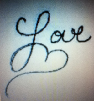 how to draw love in cursive