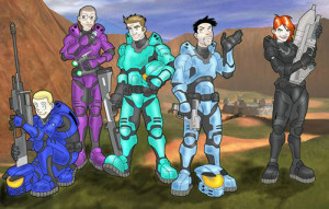 small collage using the individual Blue team members in a Halo ...