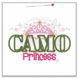 4839 Sayings : Camo Princess Applique 5x7