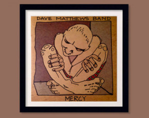 Recycled DAVE MATTHEWS BAND Picture Sleeve in 8x8 Black Frame / Mercy