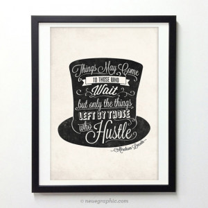 ... Lincoln Quote Poster - Vintage Handwriting Style Typographic Art Print