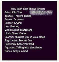 How zodiac signs show their anger - every single one is correct for ...