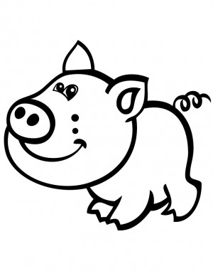 Cute Cartoon Pig Coloring Pages