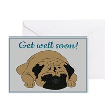 Pug (get well) Greeting Card for