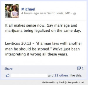 facebook status gay marriage legalized marijuana drugs makes sense ...