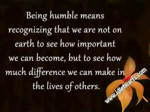 Being humble