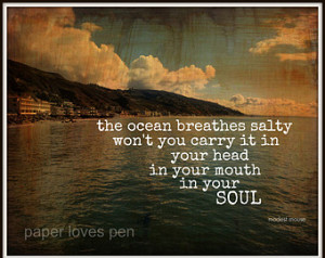 Modest Mouse The Ocean Breathes Sal ty Lyric Art Quote 8x10 Typography ...