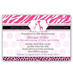 Pink And Zebra Baby Shower Invitations. Welcoming New Baby Girl Quotes ...