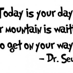 Dr Seuss Quote 'Today Is Your Day' Vinyl Wall Decal by InitialYou