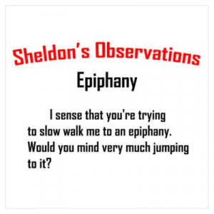 CafePress > Wall Art > Posters > Sheldon's Epiphany Quote Poster