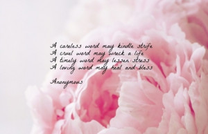 strife a cruel word may wreck a life a timely word may lessen stress ...