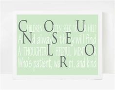 Guidance Counselor Gift, Teacher Gift, School Poems 8x10 via Etsy