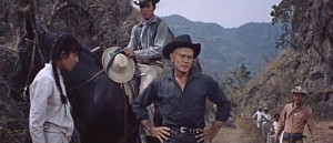 Yul Brynner (Chris Adams) and Horst Buchholz (Chic) in The Magnificent ...