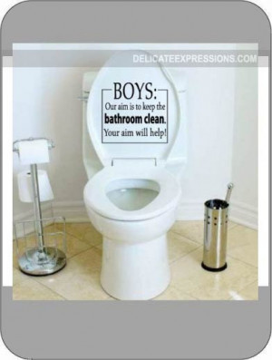 BOYS: Our aim is to keep the bathroom clean... Vinyl Wall Art ...