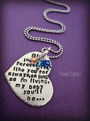 ... Quotes | ll Love You Forever Book Quote Heart Handstamped Necklace