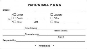 School Service Hall Pass Forms