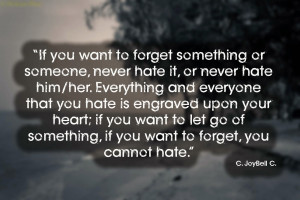 to forget something or someone never hate it or never hate him her ...