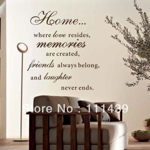 Home Decor Wall Art Removable Quotes Wall Sayings Wall Sticker Decal ...