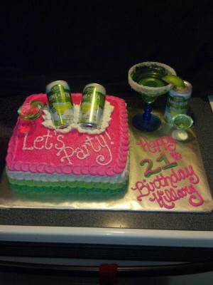 Bud Light Lime-a-Rita 21st birthday cake with jello shots21 Birthday ...