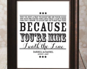 walk the Line - Johnny Cash - Typographic Art Print - Country Song ...