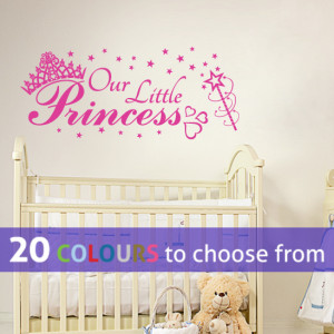 OUR LITTLE PRINCESS quote wall sticker decal kids baby girl nursery ...