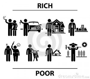 ... rich and poor people in term of spouse, transportation, property, and