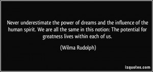 the power of dreams and the influence of the human spirit ...