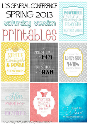 LDS Conference Printables - Saturday Session