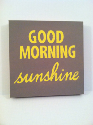 12x12 Good Morning Sunshine canvas, quote, typography, yellow and gray ...