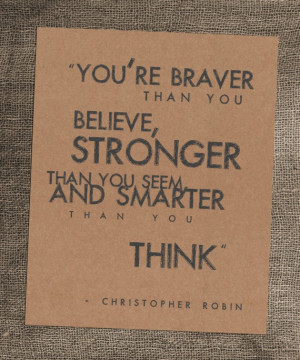 senior quote! 8 x 10 Kraft Art Print Christopher Robin Quote by ...