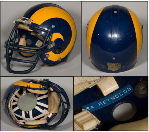 Late '70s Early '80s Hacksaw Reynolds Game-Worn Rams Helmet - 100% ...