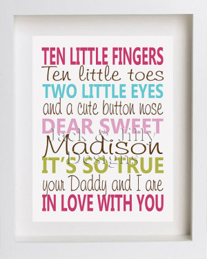 10 Little Fingers, 10 Little Toes Poem Custom Nursery Print