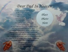 poems for dads | Dear Dad in Heaven Poem Memorial Gift for Loss of A ...