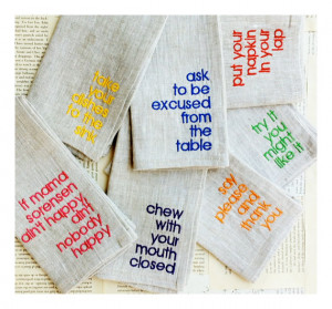 Linen Table Manners Napkins