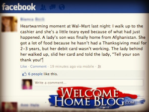 Here is a heartwarming Thanksgiving story that showed up on our news ...