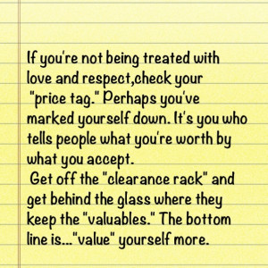 Value yourself