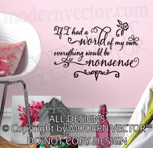 Details about Alice in Wonderland Quote Vinyl Wall Decal EVERYTHING ...