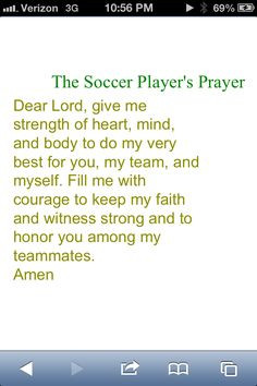 The players prayer.... We say this before every game ♥ More