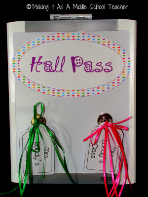 Classroom Hall Pass Template...