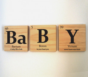 Periodic table of elements BaBY wooden tile wall art with quote. $29 ...