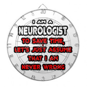 Funny Neurologist T-Shirts and Gifts Dartboard With Darts