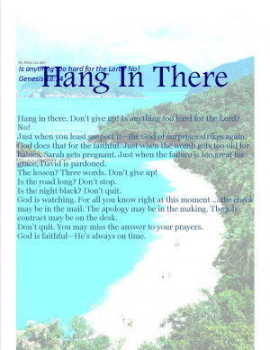 Spiritual Hang In There Quotes