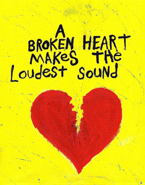 Word Art Painting Broken Heart Original Canvas Quote - Nayarts