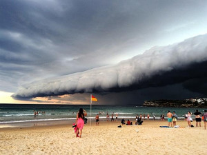 storm comes from the south over Bondi Beach. Picture: Damian Shaw ...