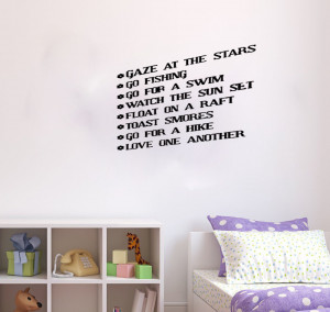 gaze at the stars go fishing ...love one another vinyl wall quote for ...