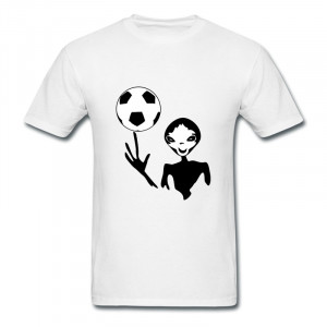 Printed Short Sleeve T-Shirt Men alien soccer Cool Familly Tee Shirts ...