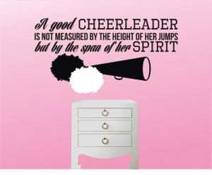 Inspirational Cheerleading Quote Pom Poms and Megaphone Wall Decal ...