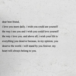 This is uuum kind of a letter that my best friend sent to me one day ...
