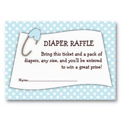 poems for a diaper shower | Blue Baby Shower Diaper Raffle Ticket ...