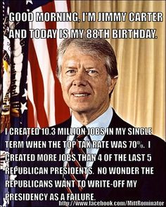Jimmy Carter was not a failure. Karma is always sweet. The 47% video ...